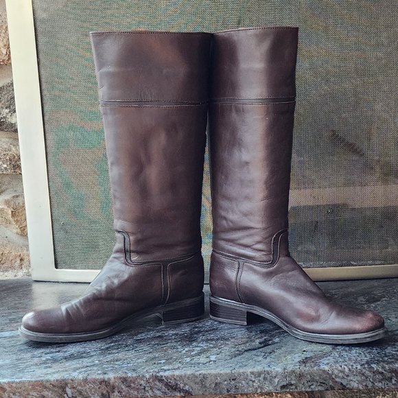 Santana Canada Cognac Leather Riding Boots Size 7.5M - Picture 8 of 15